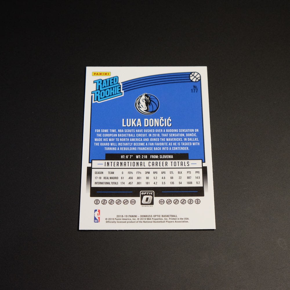 2018-19 Luka Doncic Donruss Optic Rated Rookie #177 Rookie ...